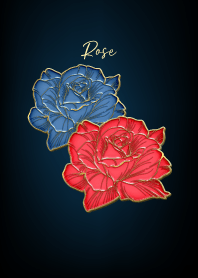 Blue and red roses Enamel Pin 46
