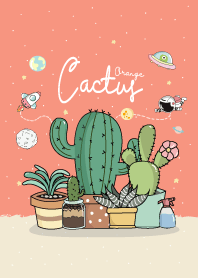 Cactus On Space (Orange.)