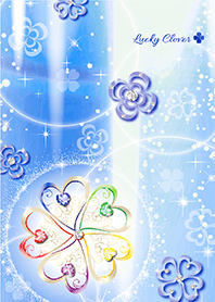 Lucky clover for good luck -Blue-*