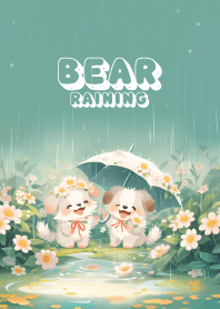 cute dogs in the rain