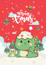 Dino Happy Christmas Day Cherry