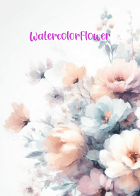 Watercolor-White Flower 102