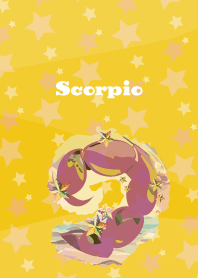 scorpio constellation on yellow