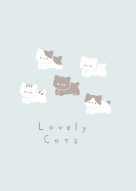 五隻貓 / light blue beige
