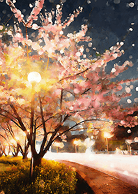 Beautiful night cherry blossoms#438