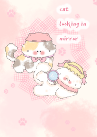 cat looking in mirror1