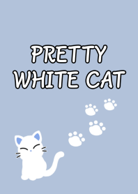 PRETTY WHITE CAT Theme/DUSTY BLUE