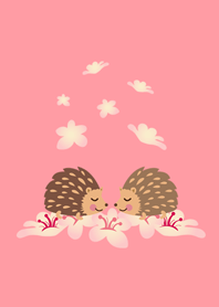귀여운 고슴도치-꽃