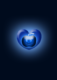 Blue Apple Heart Skull