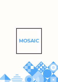 Flat Mosaic White Cornflower Blue