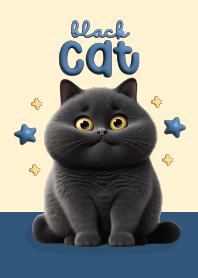 Cat Cute Black : Navy