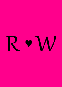 Initial "R & W" Vivid pink & black.