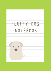FLUFFY DOG NOTEBOOK-RED-GREEN