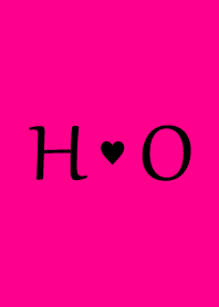 Initial "H & O" Vivid pink & black.