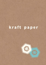Kraft paper-coral&green-