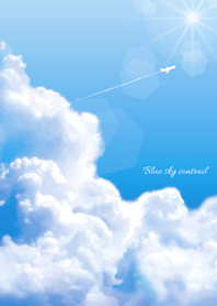 願いを叶える☆青空と飛行機雲