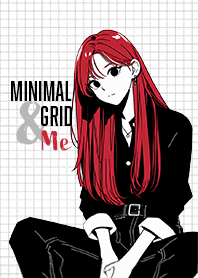 Simple grid theme with red hair girl