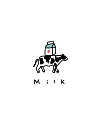 White x milk. Cow.
