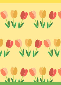3 tulips on yellow