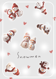 Snowman and lots of hearts 01_2