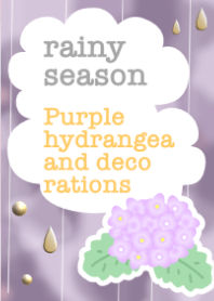 rainy season<Purple blue hydrangea,deco>