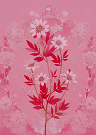 古典系芬芳花朵(粉紅色)