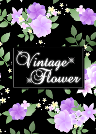 Vintage flower-Purple&black-