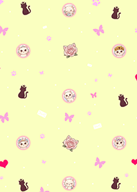 Little Cats & Butterflies (Yellow)