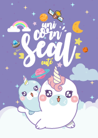Seal Unicorn Galaxy Cute Purple