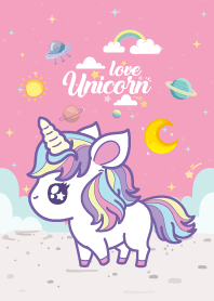 Unicorn Loves Galaxy Pink