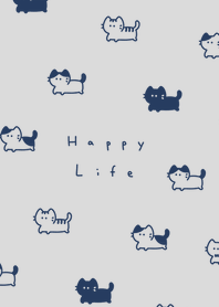 .แมว. gray navy black