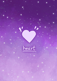misty cat-starry sky Heart Purple6