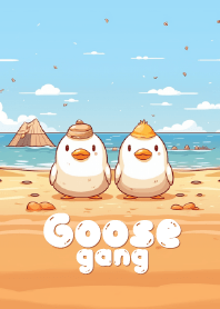 goose couple on the beach 2