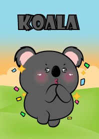 Cute Black Koala Is Happy Theme