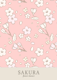 SAKURA flower shower pink  beige