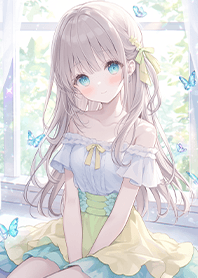 Gentle girl with blue butterflies_6-4