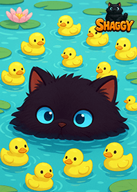 Shaggy : Ducklings in the pond