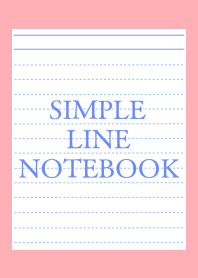 SIMPLE BLUE LINE NOTEBOOK-PINK RED