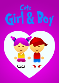 Cute Girl & Boy tema