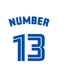 Number 13 White x blue version