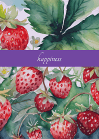 Sweet wild strawberry on purple