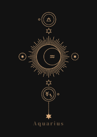 Zodiac Sign - Aquarius - Golden -