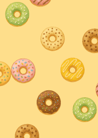 Colorful Donuts01 brown & yellow