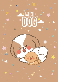 Dog Mini Cute Galaxy Brown