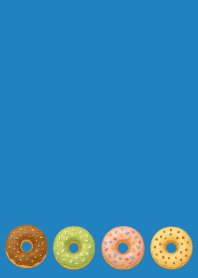 Colorful Donuts02 on blue