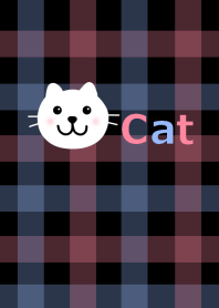 White cat and heart and check from japan