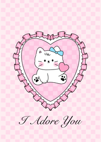 I Adore You แมวน่ารัก (สีชมพู)