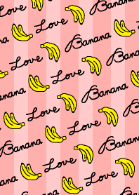 Banana LOVE-pink striped-