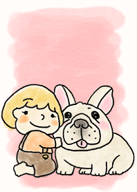 Girl และ French Bulldog