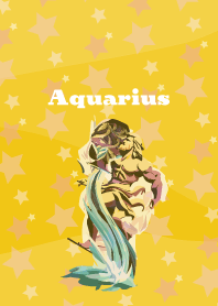 Aquarius constellation on yellow JP